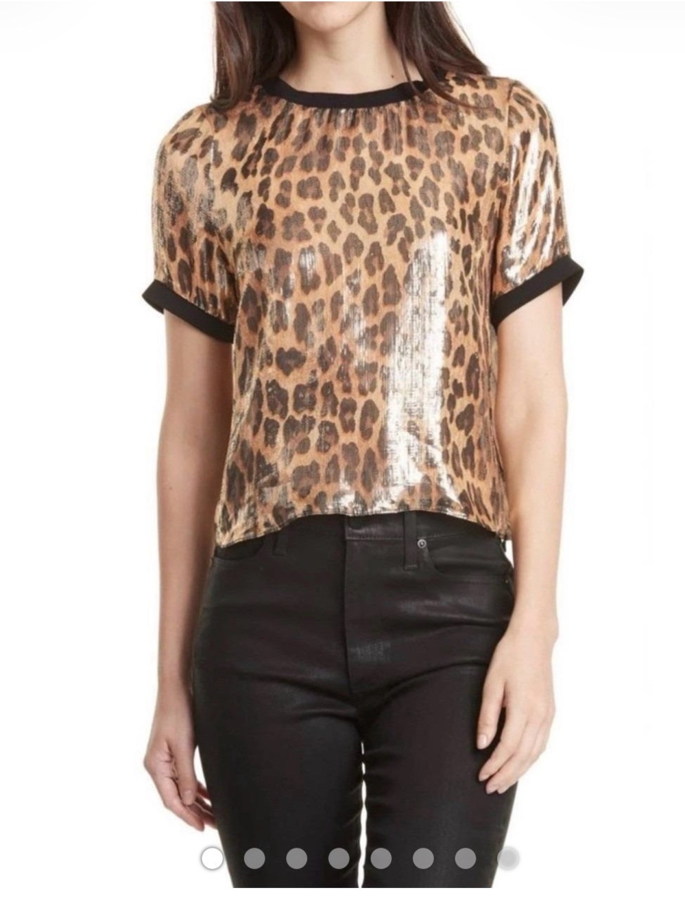 Alice &Olivia Piera ,metallic leopard,silk blend,.